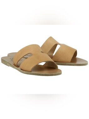 Ancient Greek Sandals Tan Suede Slide Sandals size 6
